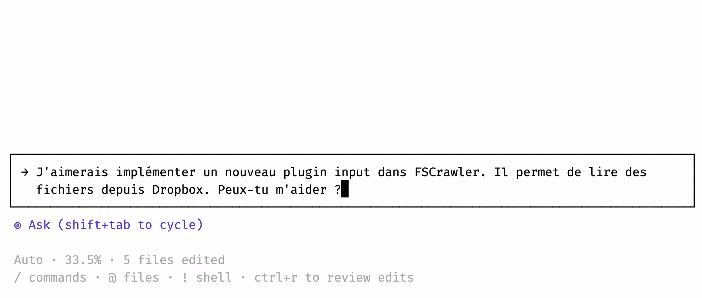 Asking Cursor, in 🇫🇷