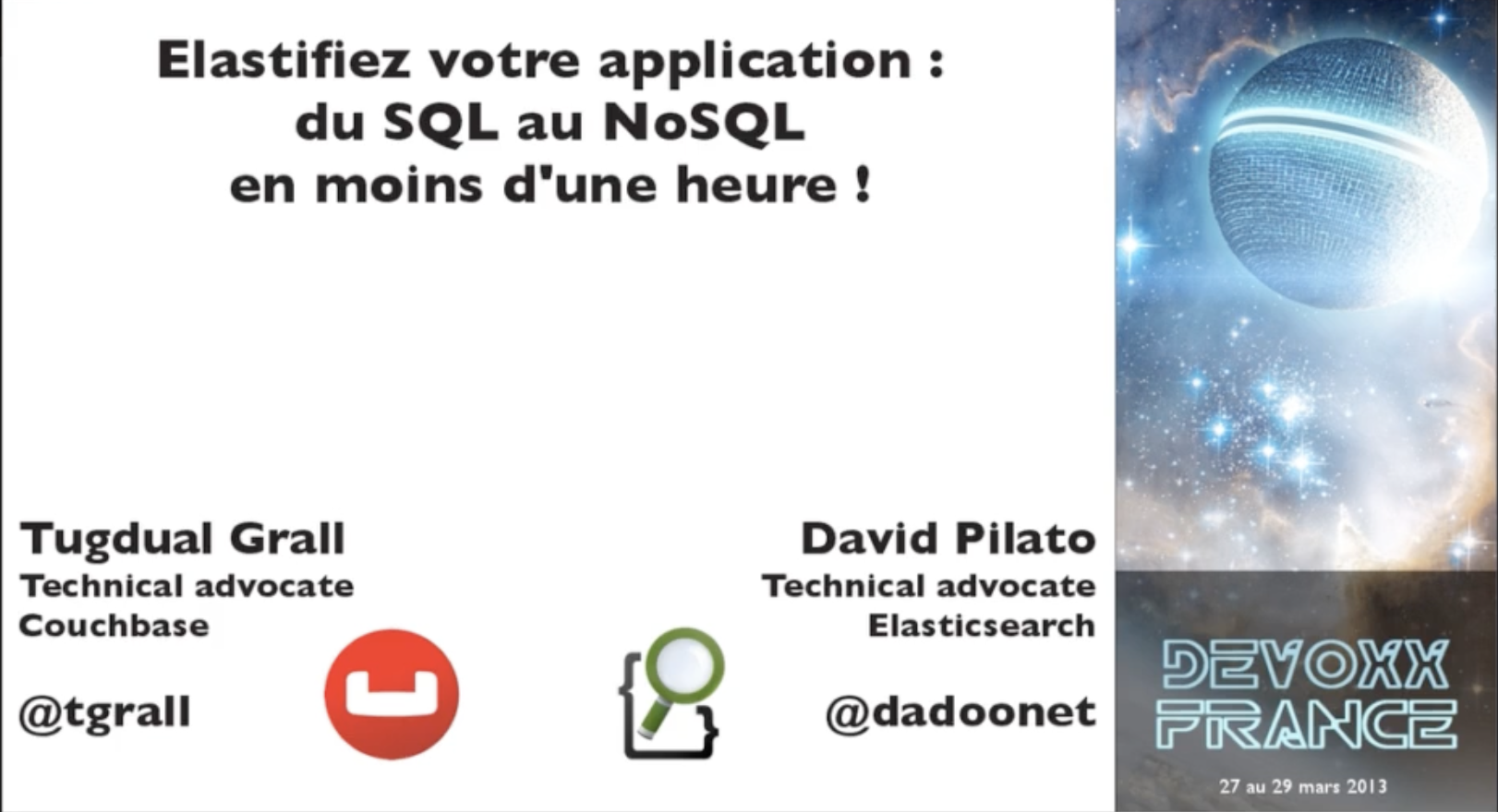 Elastifiez votre application : du SQL au NoSQL en moins d'une heure !