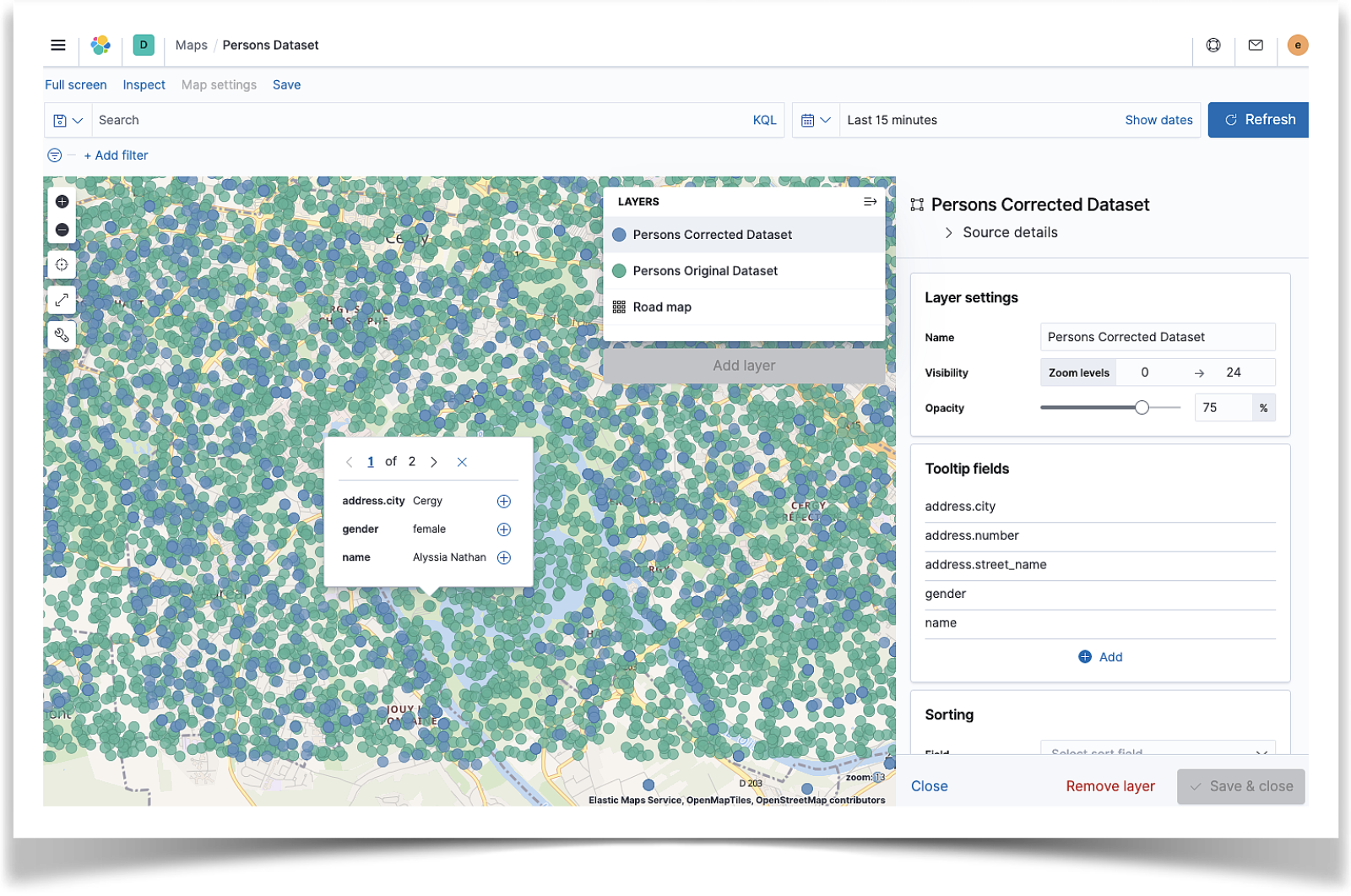 Enriching postal addresses with Elastic stack